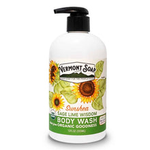 Sage Lime Wisdom Sunshea Organic Body Wash - 12oz/355ml